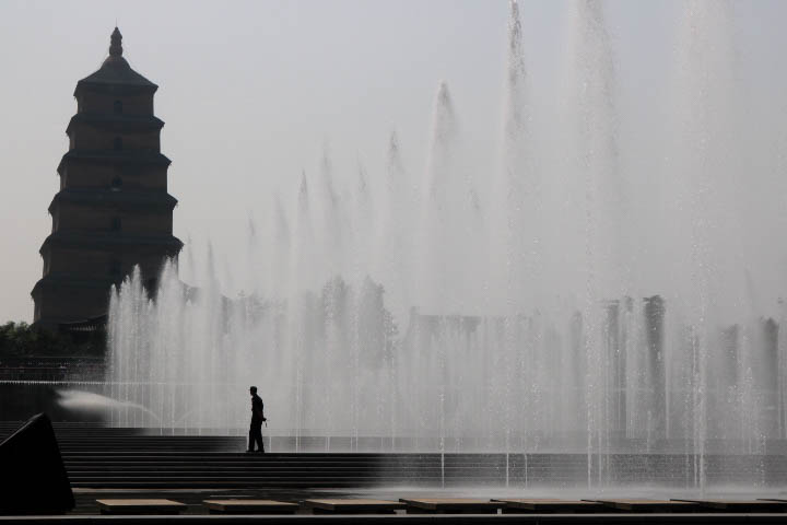 Fontaine Grande Pagode de l'Oie Sauvage Xi'An